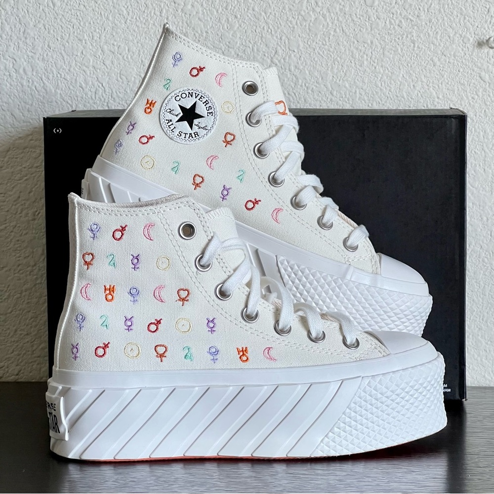 Converse Lift 2X Platform Mystical Symbols 'Crystal Energy' Embroidery A03716C